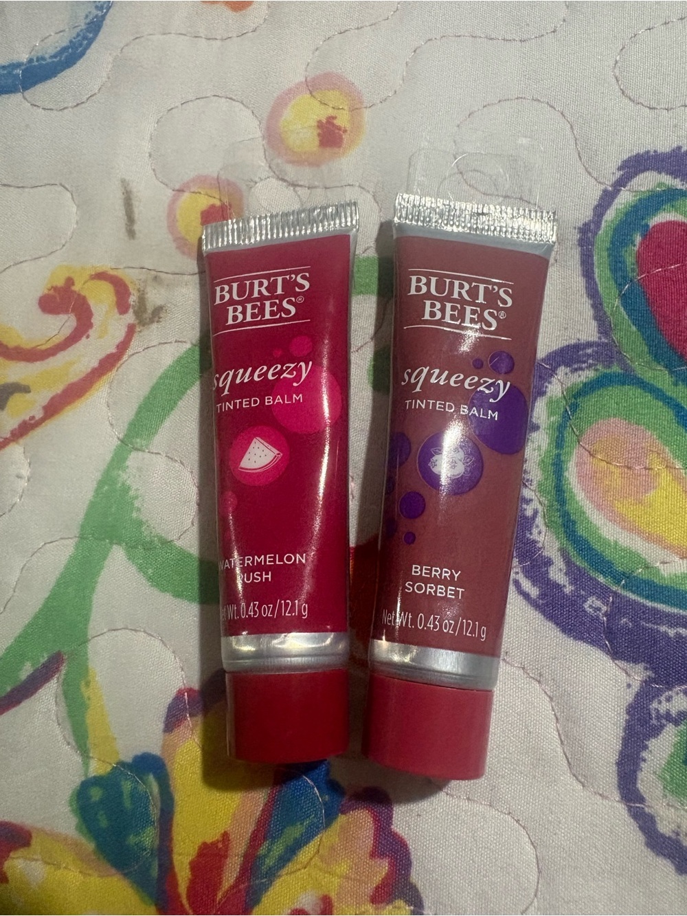Burt's Bees Squeezy Tinted Balm Duo — Watermelon & Berry Shades